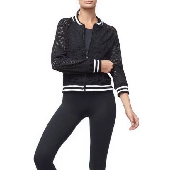 Good American The Mesh Bomber Jacket Black XL - Picture 1 of 4